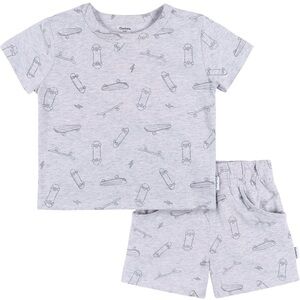 Gerber Light Gray Skateboard Print T-Shirt and Shorts Set